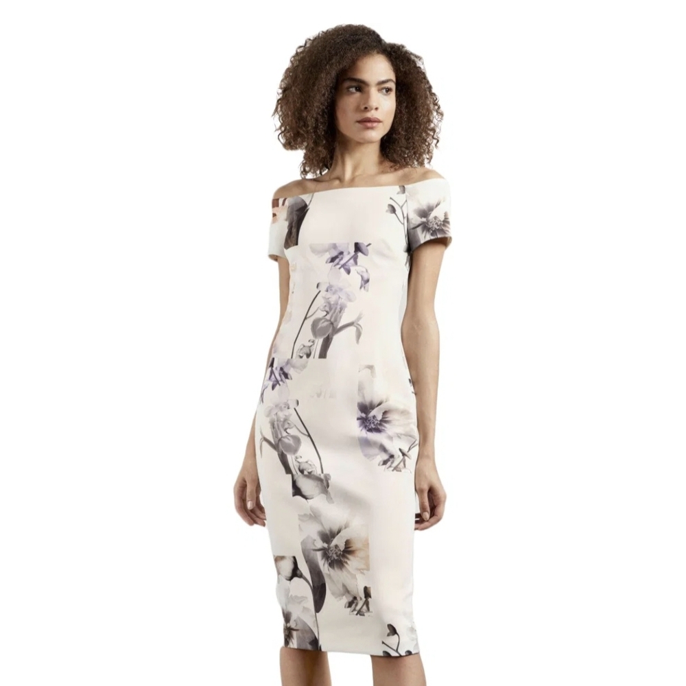 Ted Baker Sadie Vanilla Bodycon Bardot Dress